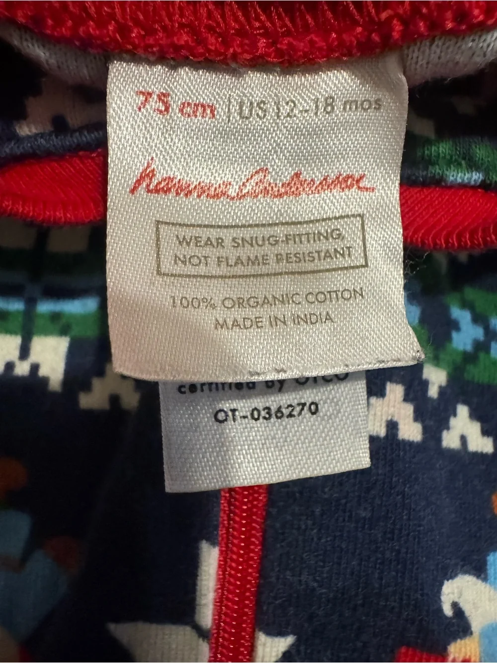 Hanna Andersson Navy & Red Gnome Print Pajamas